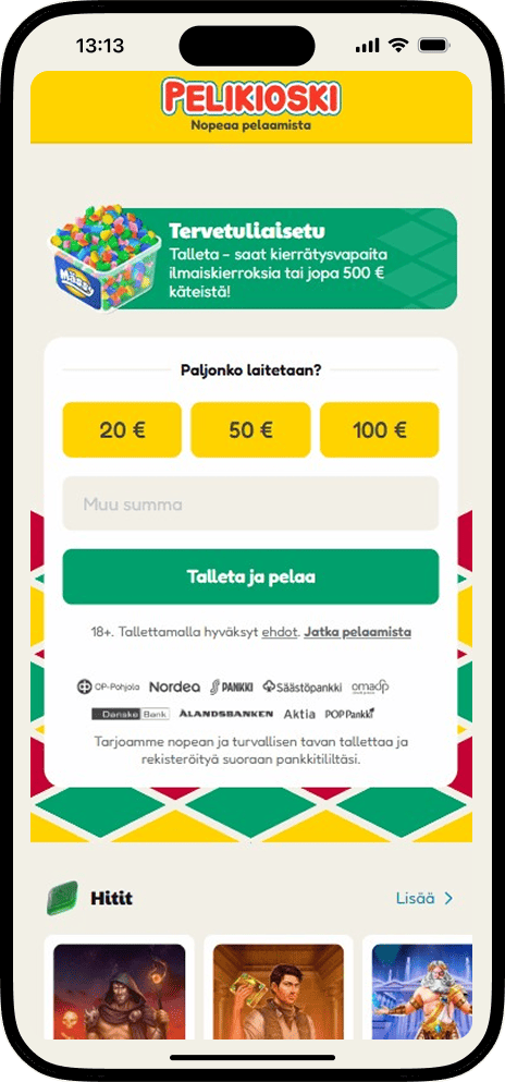 Kasinon "Pelikioski" nopeilla maksuilla